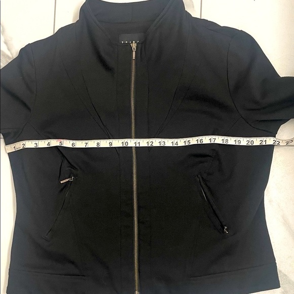 Tribal Women’s Black Bomber Jacket Pockets Zipper Closure Collar Fitted Sz. 14 - Picture 10 of 13